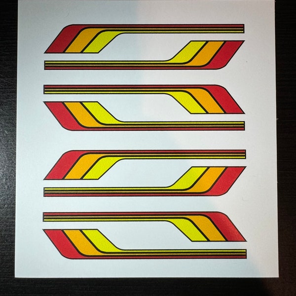 RC 1:24 Scale Toyota Stripes 4 Sets | Indoor/Outdoor Decal | Weatherproof Sticker | Durable Vinyl Decal | 10mm x 70mm