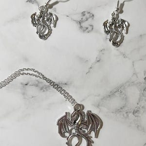Dragon Earrings and Necklace Set