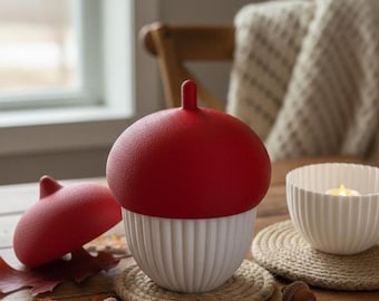 Giant Acorn Tea Light Holder: Fall Centerpiece with LED Candle