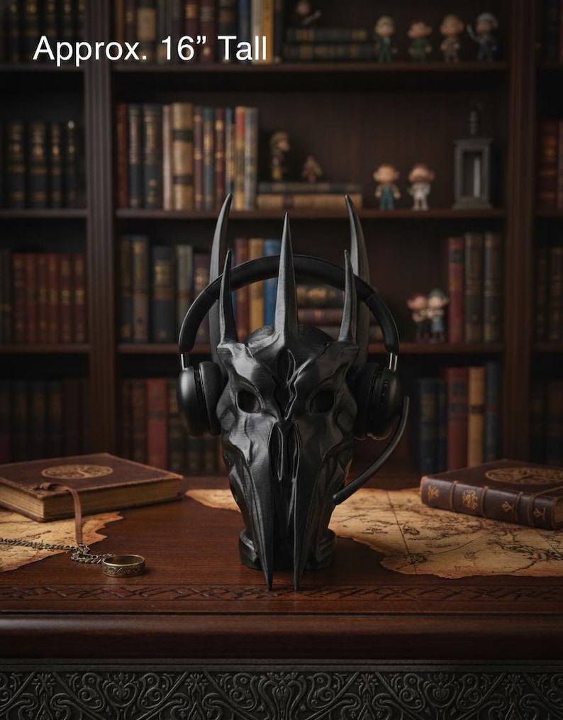 Sauron Headphone Stand: Lord of the Rings Desk Decor (16 Inches Tall) image 1