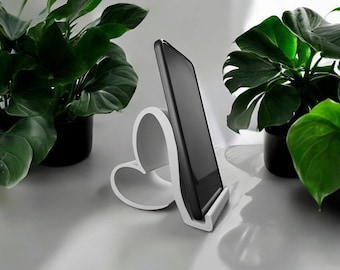 Heart Shaped Phone Holder: Minimalist Desk Mount
