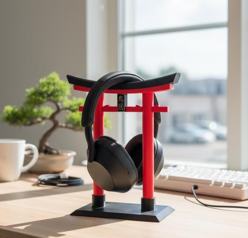 Torii Gate Headset Stand: Japanese-Inspired 3D Printed Gaming Accessory image 1