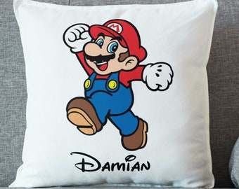 Mario cushion personalized first name of your choice / customizable child gift / gamer gift