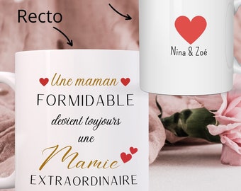 Tasse personnalisée mamie extraordinaire avec prénom des petits enfants