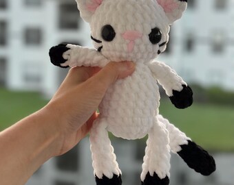low sew kitty crochet pattern, amigurumi pattern, low sew, cat crochet pattern