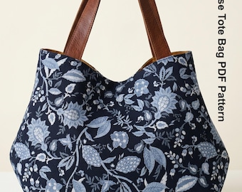 Tyrese Tote Bag Sewing Pattern PDF | Easy Slouchy Shoulder Bag Tutorial | DIY Hobo Purse Craft | Printable Pattern 2 Sizes for Beginners