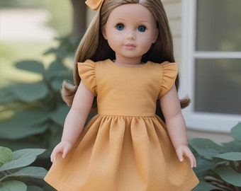 18&quot; Doll - Karina Ruffled Cap Dress PDF Sewing Pattern (Made for American Girl, Fits Our Generation Too!)