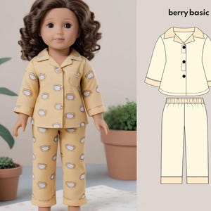 18&quot; Doll - Welsh Sleepwear Set PDF Sewing Pattern (Made for American Girl, Fits Our Generation Too!)