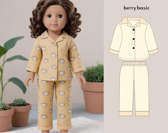 Patrón de costura en PDF para conjunto de pijama galés para muñeca de 18" (diseñado para American Girl, ¡también se adapta a nuestra generación!)