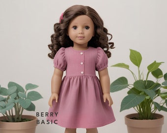 18" Doll - Valentina Dress PDF Sewing Pattern (American Girl Doll Body Size)