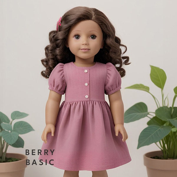 18" Doll - Valentina Dress PDF Sewing Pattern (American Girl Doll Body Size)