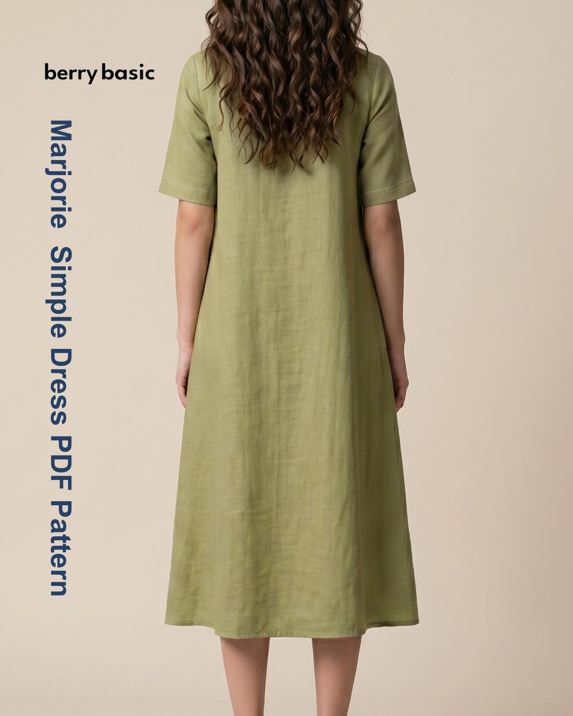 Marjorie Simple Dress Sewing Pattern PDF | Women's Linen Shift Dress ...