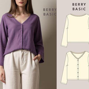 Jourge Blouse PDF Sewing Pattern (A4, US Letter, A0, 36&quot;x48&quot; printing size files)