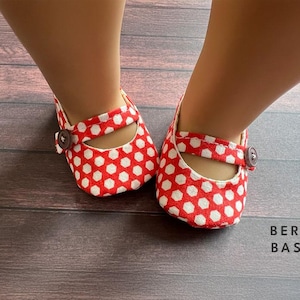 18&quot; Doll - Sanford Mary Jane Shoes PDF Pattern (American Girl Doll Body Size)