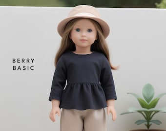 Patrón de costura en PDF para blusa Atkins para muñeca de 18" (Diseñada para American Girl, ¡también se adapta a nuestra generación!)