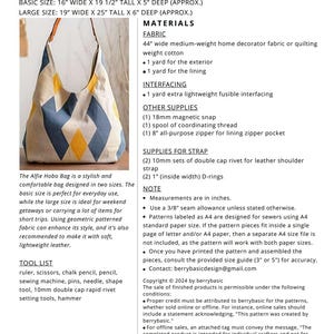 Aoife Hobo Bag PDF Sewing Sewing Pattern (2 Sizes) - Easy Sewing ...