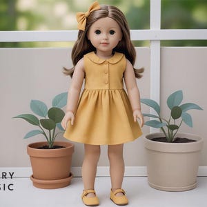 Patrón de costura en PDF para vestido Colby de muñeca de 18" (Diseñado para American Girl, ¡también se adapta a nuestra generación!)