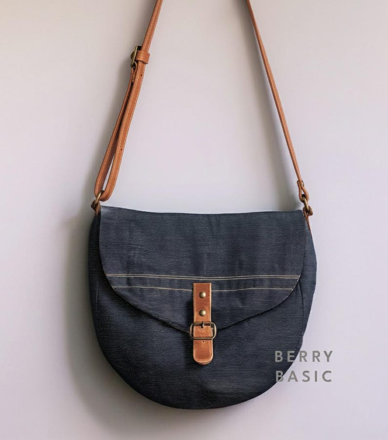 Dale Crossbody Bag Sewing Pattern PDF | Upcycled Denim Saddle Purse ...