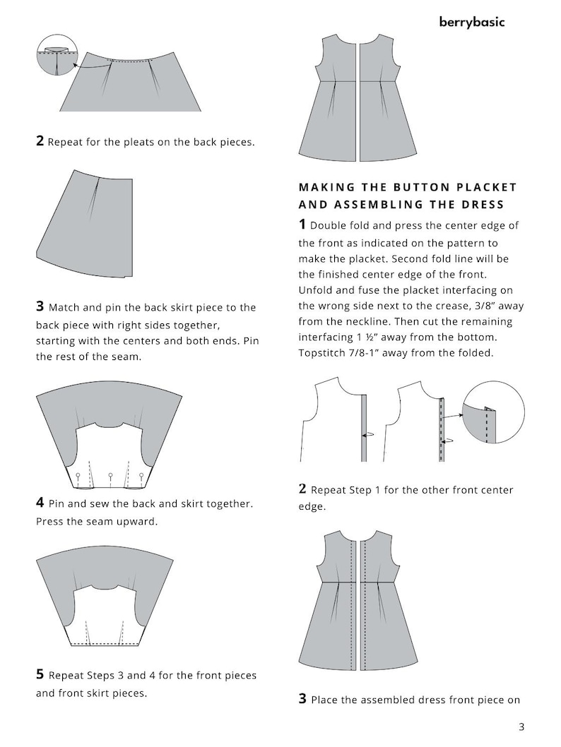 Luis Patterns Luis Box Pleat Dress Sewing Pattern PDF | Button Down Shirt Dress ...