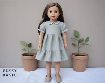 18" Doll - Suare Ruffled Cap Dress PDF Sewing Pattern (Made for American Girl, Fits Our Generation Too!)
