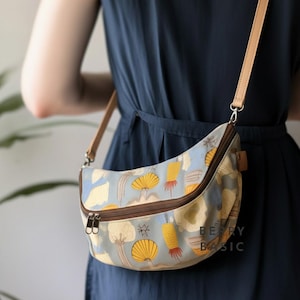 Borsa a tracolla Esme, modello PDF per cucire (2 misure) - Modello di cucito facile