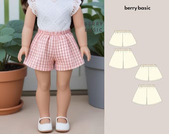 Patrón de costura en PDF para pantalones cortos de muñeca – Se adapta a muñecas American Girl de 45 cm (18 pulgadas)