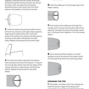 May include: A page from a sewing pattern with illustrated instructions. The steps include pinning, folding, and stitching fabric to create a garment. Text and diagrams guide the process, with the "Ever Stitch" logo in the top right corner.