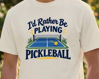 I'd Rather Be Playing Pickleball Shirt, Court Graphic Tee