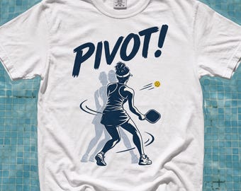 Funny Pivot Pickleball Shirt, Comfort Colors Pop Culture Sports Tee, Retro Pivot Graphic T-Shirt for Women