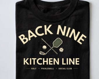 Golf Pickleball T-Shirt, Back Nine Kitchen Line, Vintage Comfort Colors Tee