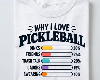Why I Love Pickleball Shirt, Funny Scientific Breakdown Tee, Graphic Sports Chart Shirt, Pickleball Player Gift Tee