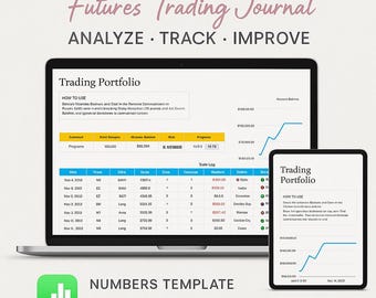 Futures Trading Journal for Apple Numbers | Prop Firm Tracker (Digital Download)