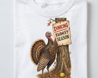 Dinking Turkey Season Shirt, Funny Thanksgiving Pickleball Tee, Fall Gift