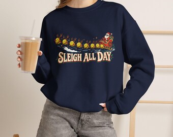 Sleigh All Day Pickleball Christmas Sweatshirt, Reindeer Holiday Crewneck