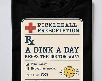 Pickleball Prescription Shirt, A Dink a Day Vintage Graphic Tee