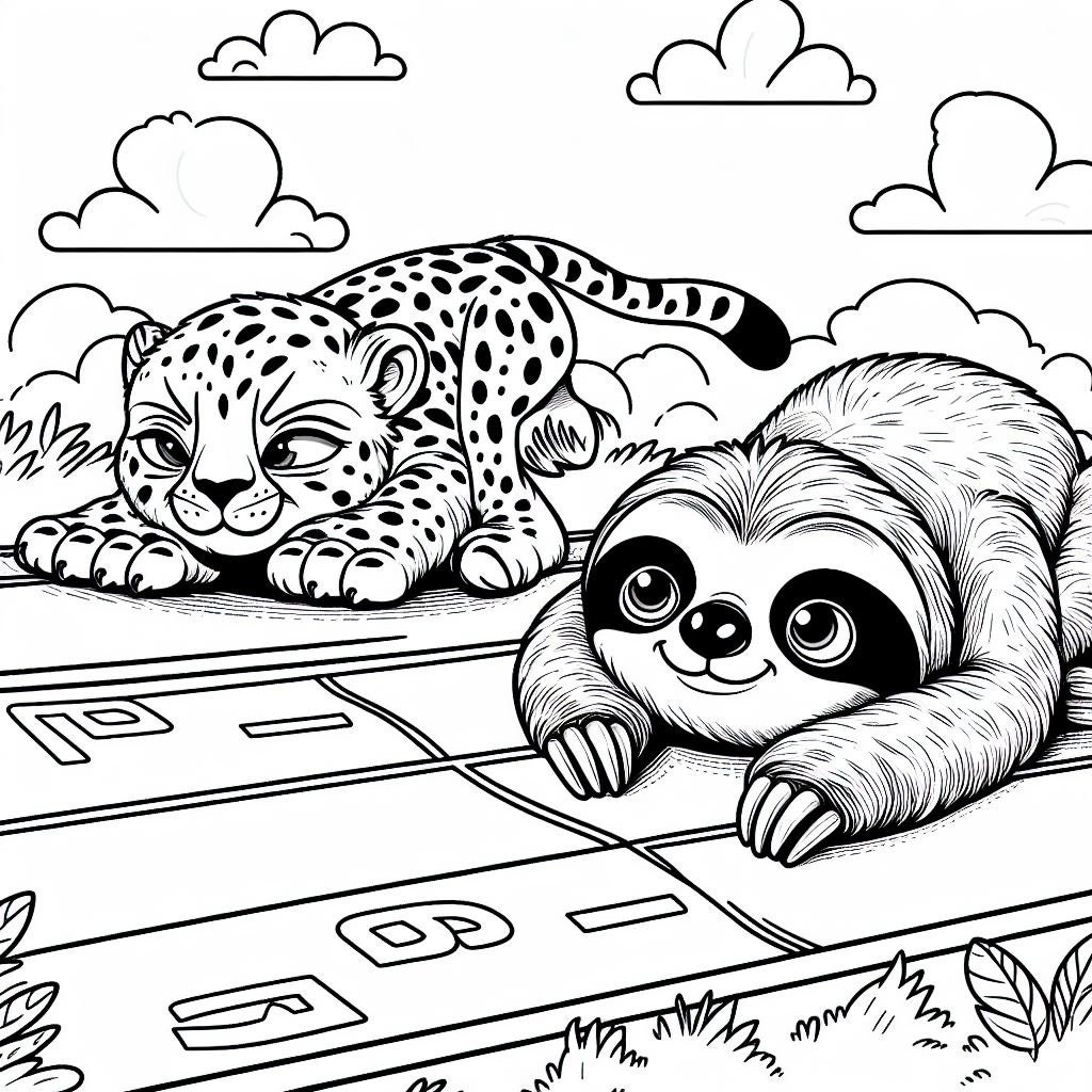 Fun Sloths Coloring Sheets Pack for Preschoolers Toddlers Simple ...