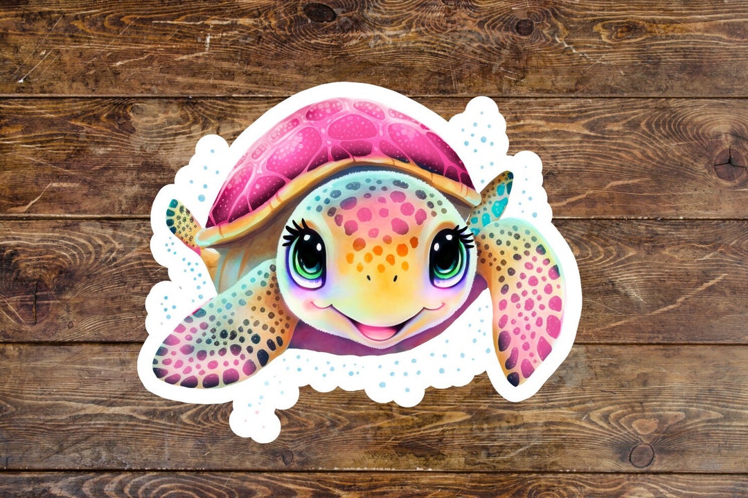 Cute Sea Turtle Holographic Vinyl Stickers for Turtle Lovers Die-cut ...