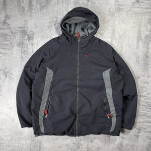 Vintage 90s Nike Reversible Puffer Jacket Synthetic Filling size L Black