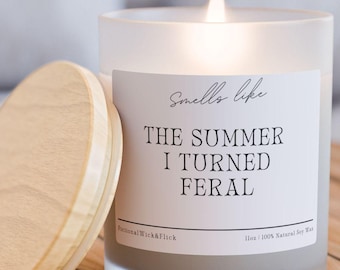 The Summer I Turned Feral The Summer I Turned Pretty TSITP Conrad Fisher Belly Conklin Jeremiah Gift Frosted Glass Candle with Bamboo Lid