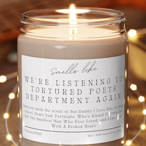 ttpd tortured poet Scented Soy Candle swiftie candle swiftie gift TTPD Gift