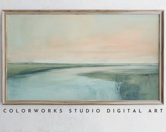 Samsung Frame TV Art | Abstract Landscape | Sunset Marsh | Soft Pastel
