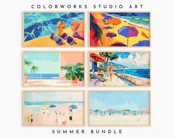 Samsung Frame TV Art Ultimate Bundle | 100 Digital Paintings Summer Collection | Modern and Vintage Art, Beach Scenes, Vibrant Colors