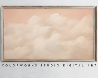 Samsung Frame TV Art | Soft Pastel Pink Clouds | Peaceful Artwork