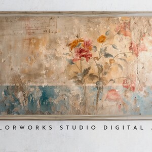 Samsung Frame TV Art | Antique Style Fresco Shabby Chic | Hyperrealistic Vintage Image