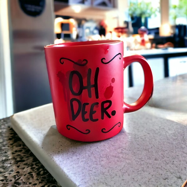 Red Oh deer Mug - Fully Red Mug Oh deer - Red Handle Oh deer Mug - F*ck Mondays Mug - F*ck Alastor Mug - Vex mug - Pimpin not simpin Mug