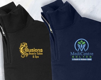 Embroidered Custom Logo Sweater, Personalized Text/Design Medical Student Quarter Zip Sweatshirt, Special Nursing Jumper, Gifts for Doctors