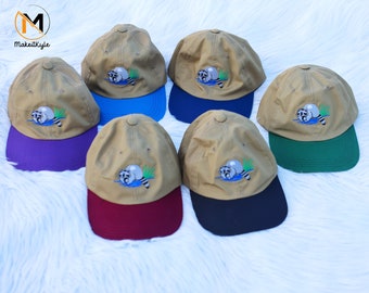 Chapeau raton laveur brodé, chapeau de camping d'été assorti pour couple, casquettes snapback unisexes confortables et faciles à monter, cadeau amoureux de la nature pour papa, cadeau fête des pères