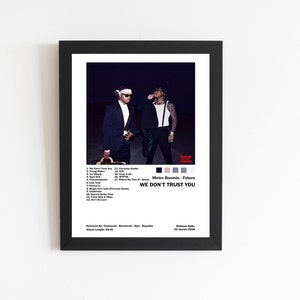 We Don't Trust You - Metro Boomin & Future - Tracklist - Minimalistic HypeBeast アルバム ポスター - ウォール プリント -Rap Poster- White And Black Theme