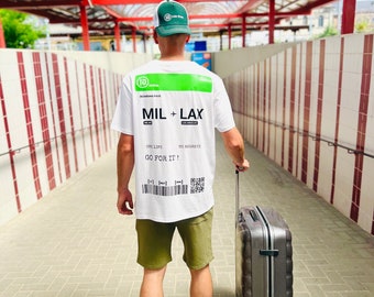 BOARDING PASS white t-shirt