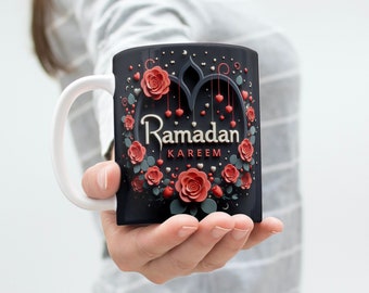 Transparent Ramadan kareem black 3D A Wall Mug Wrap, 11oz & 15oz Mug Template, Mug Sublimation Design, Mug Wrap Template, Instant Digital Do